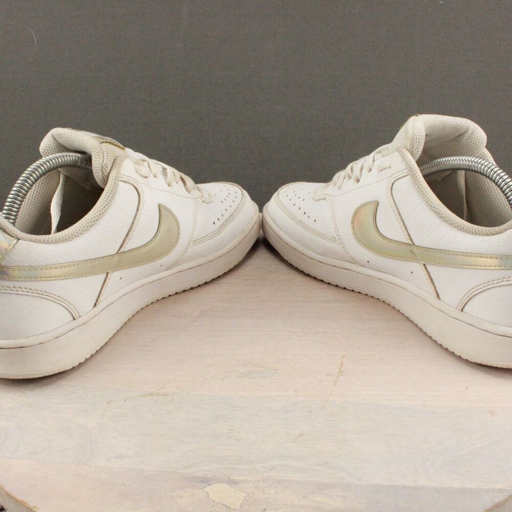 Nike Court Vision Low Sneakers Womens 10 White Leather Casual - Picture 8 of 11